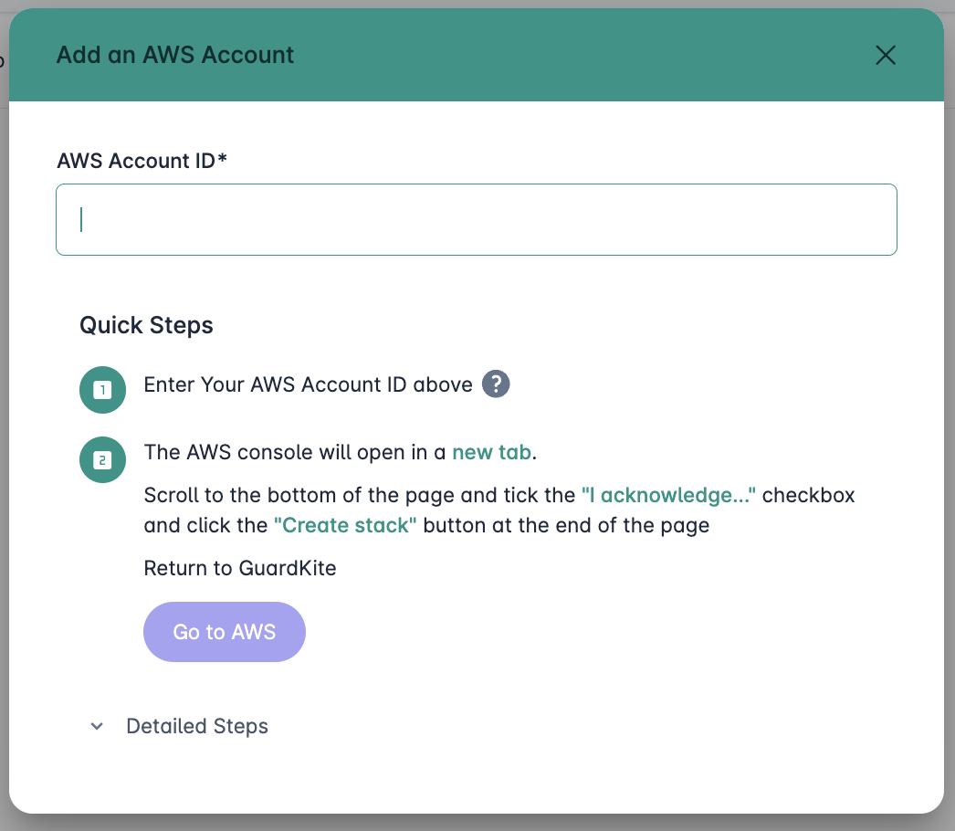 Add an AWS Account Wizard